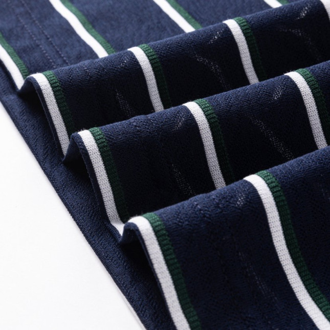 Pierre Cardin Men's Blue & White Striped Cotton-Poly Polo P73113071A56